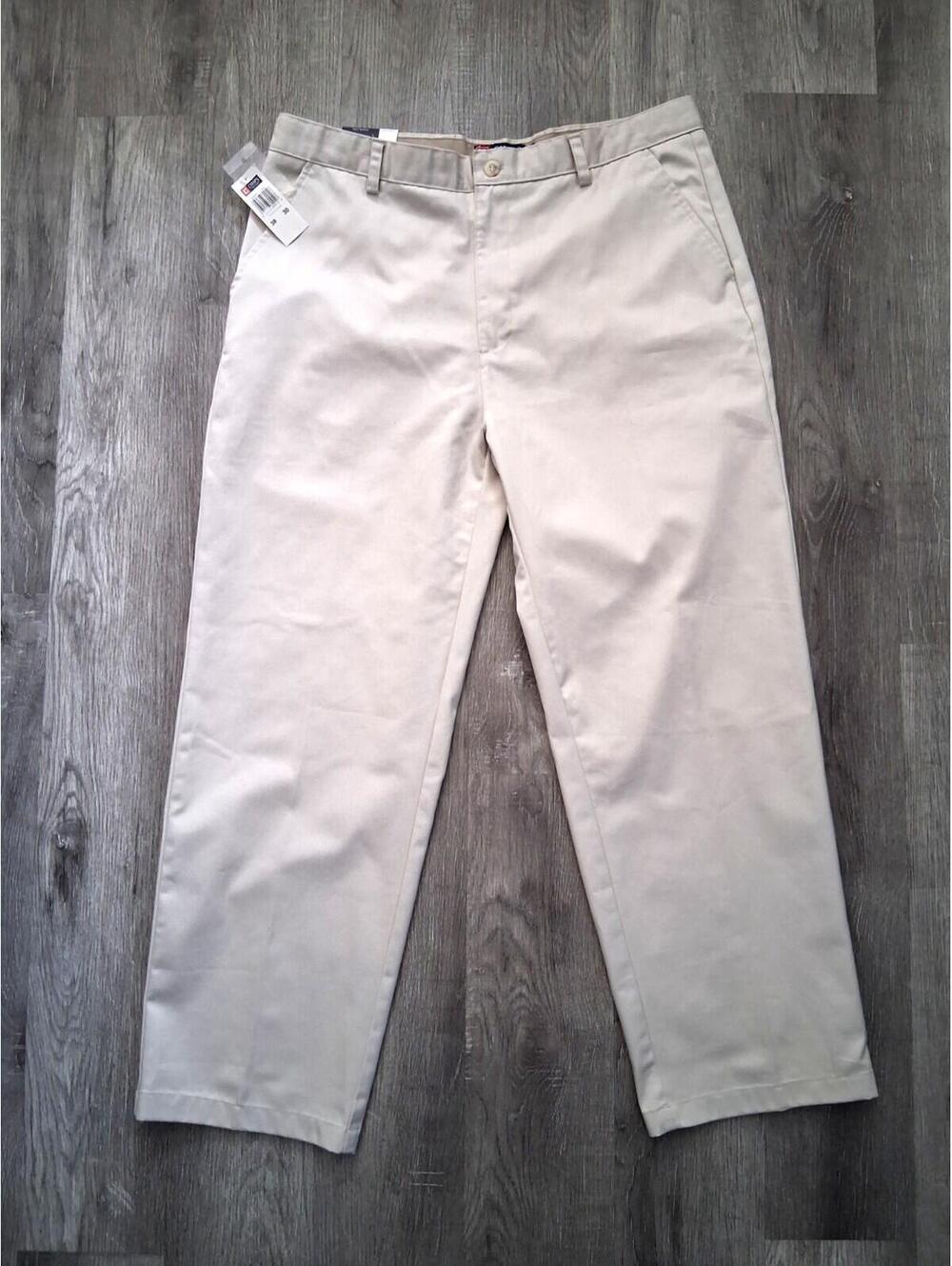 NWT Chaps Ralph Lauren Men's 38x30 Khaki Beige Straight Leg Cotton Chino Pants